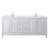 Custom image for White with Brushed Gold Trim / White Quartz / No Mirror
