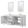 Custom image for White with Brushed Gold Trim / White Quartz / 24