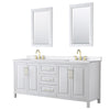 Custom image for White with Brushed Gold Trim / White Quartz / 24