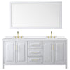Custom image for White with Brushed Gold Trim / White Quartz / 70