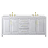 Custom image for White with Brushed Gold Trim / White Quartz / No Mirror
