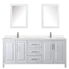 Custom image for White with Polished Chrome Trim / Carrara Cultured Marble / Medicine Cabinets