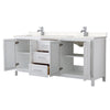 Custom image for White with Polished Chrome Trim / Carrara Cultured Marble / No Mirror