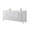 Custom image for White with Polished Chrome Trim / Carrara Cultured Marble / No Mirror