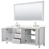 Custom image for White with Polished Chrome Trim / Carrara Cultured Marble / 70