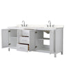 Custom image for White with Polished Chrome Trim / Carrara Cultured Marble / No Mirror