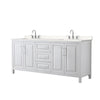 Custom image for White with Polished Chrome Trim / Carrara Cultured Marble / No Mirror