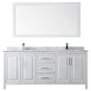 Custom image for White with Polished Chrome Trim / White Carrara Marble / 70