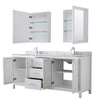 Custom image for White with Polished Chrome Trim / White Carrara Marble / Medicine Cabinets
