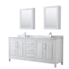 Custom image for White with Polished Chrome Trim / White Carrara Marble / Medicine Cabinets
