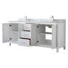 Custom image for White with Polished Chrome Trim / White Carrara Marble / No Mirror