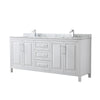 Custom image for White with Polished Chrome Trim / White Carrara Marble / No Mirror