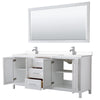 Custom image for White with Polished Chrome Trim / White Cultured Marble / 70
