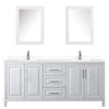 Custom image for White with Polished Chrome Trim / White Cultured Marble / Medicine Cabinets