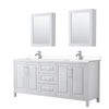 Custom image for White with Polished Chrome Trim / White Cultured Marble / Medicine Cabinets