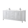 Custom image for White with Polished Chrome Trim / White Cultured Marble / No Mirror