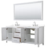 Custom image for White with Polished Chrome Trim / White Cultured Marble / 70