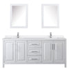 Custom image for White with Polished Chrome Trim / White Quartz / Medicine Cabinets