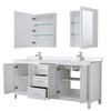 Custom image for White with Polished Chrome Trim / White Quartz / Medicine Cabinets