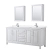 Custom image for White with Polished Chrome Trim / White Quartz / Medicine Cabinets