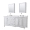 Custom image for White with Polished Chrome Trim / White Quartz / Medicine Cabinets