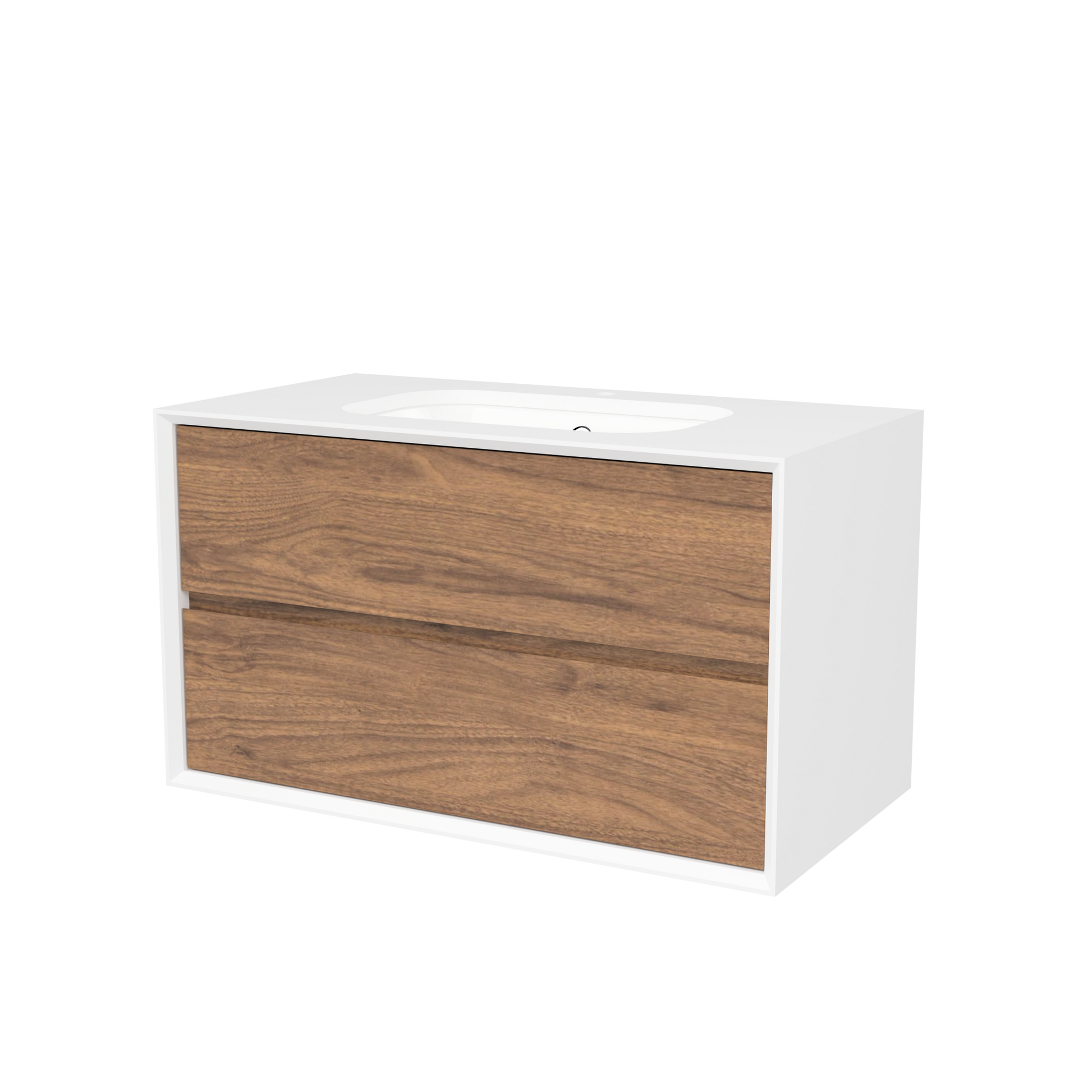 Whitehaven Wall Mount Vanity 36 Inch Florentine Walnut