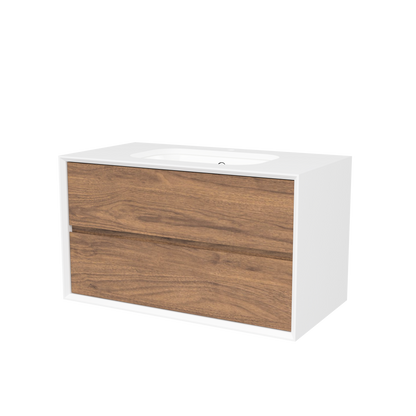 Whitehaven Wall Mount Vanity 36 Inch Florentine Walnut