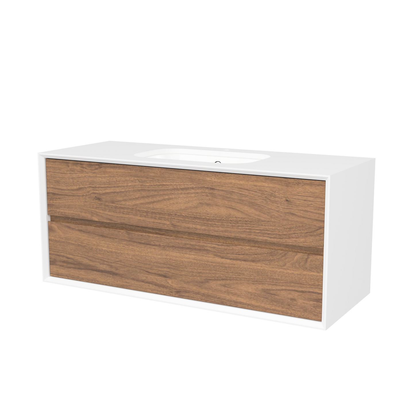 Whitehaven Wall Mount Vanity 48 Inch Florentine Walnut
