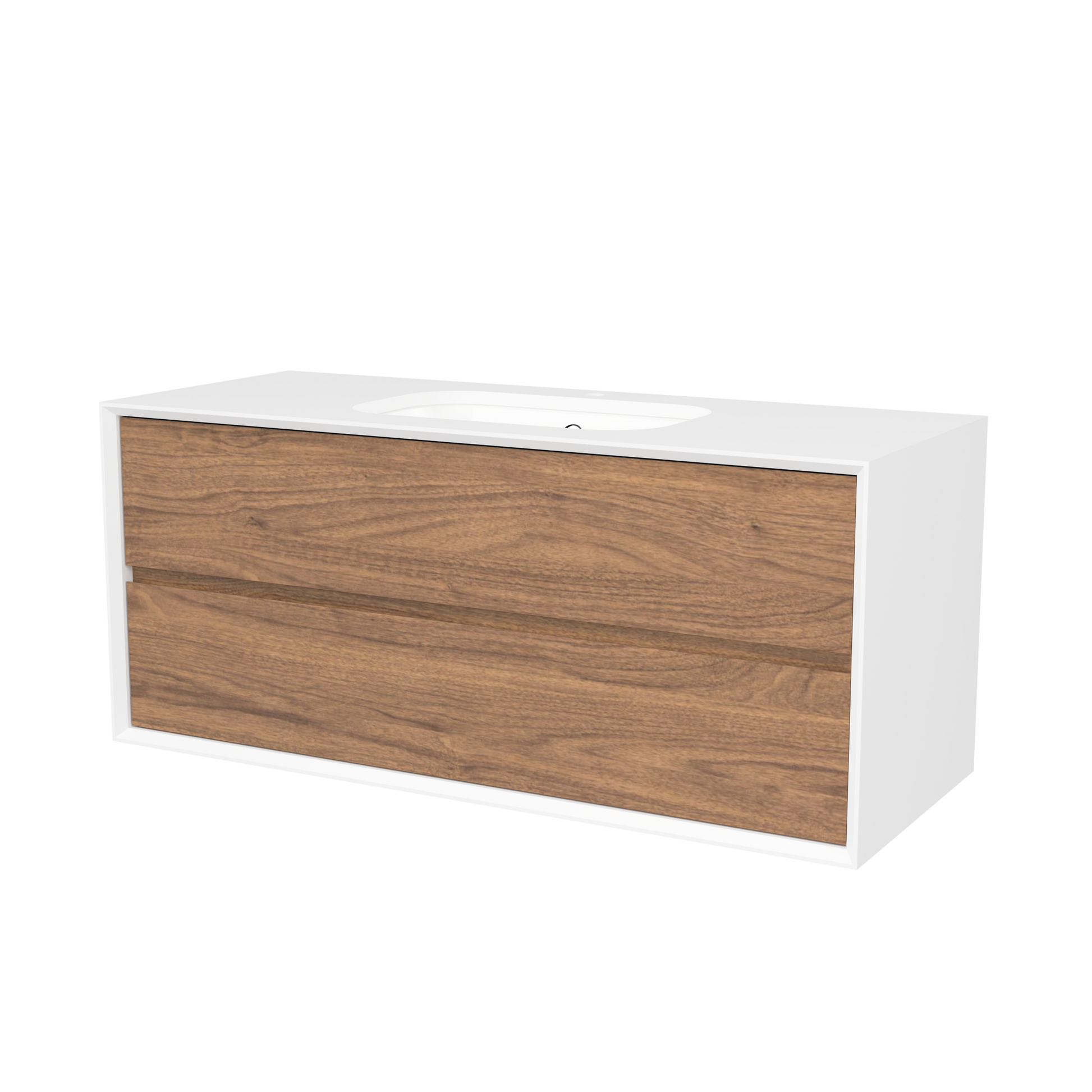 Whitehaven Wall Mount Vanity 48 Inch Florentine Walnut