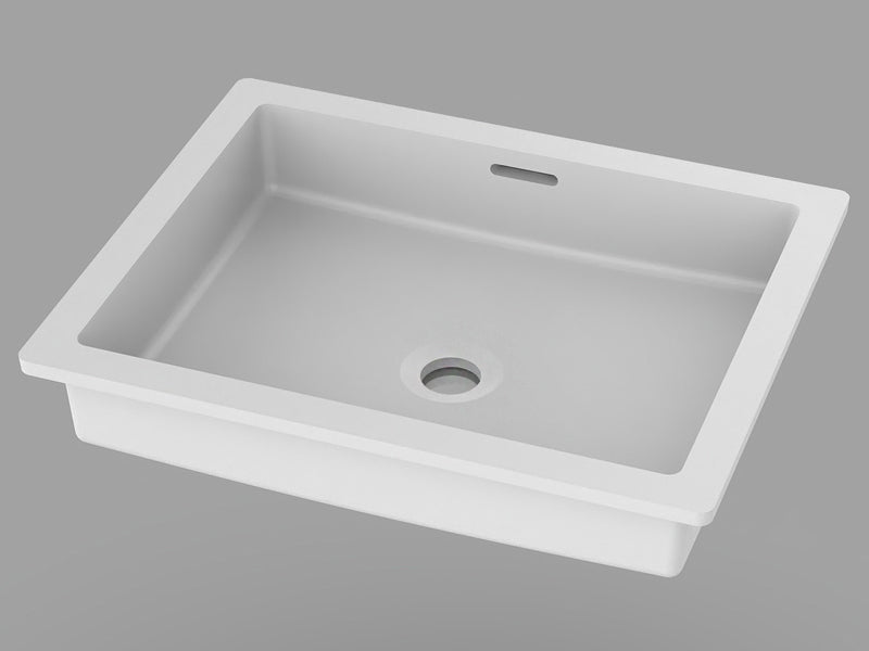 Madeli X-Stone Undermount Sink with Overflow. White. 
