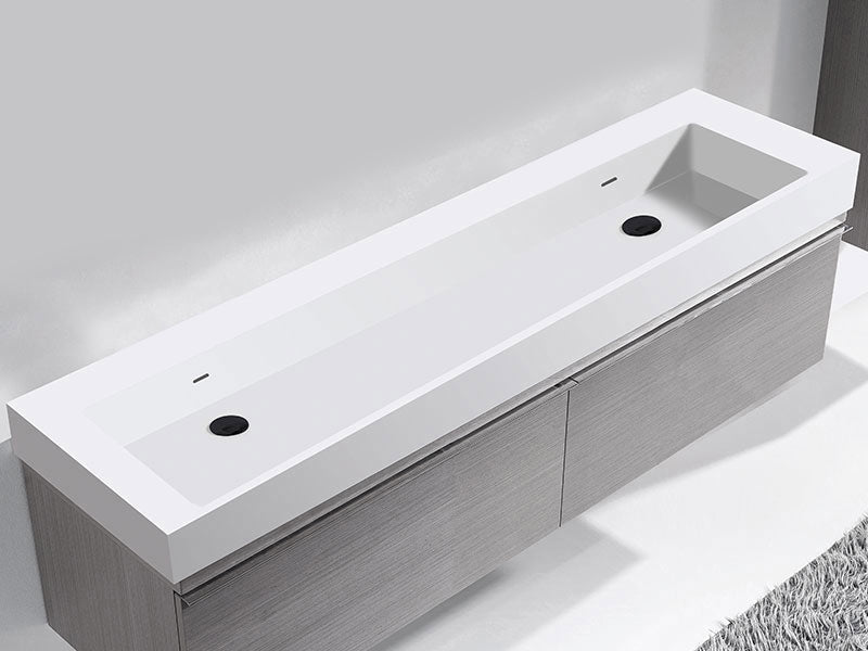 Madeli X-Stone Trough Sink, 72" x 18" x 4-1/2"