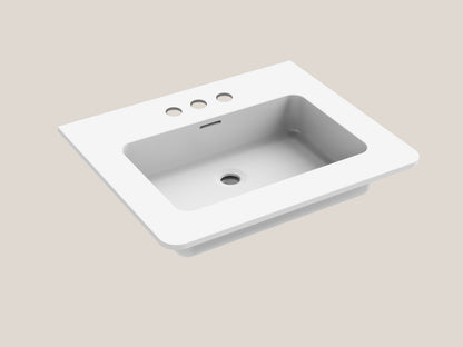 X-Stone Top/Basin, 24" x 20" x 1/2", Round Corners