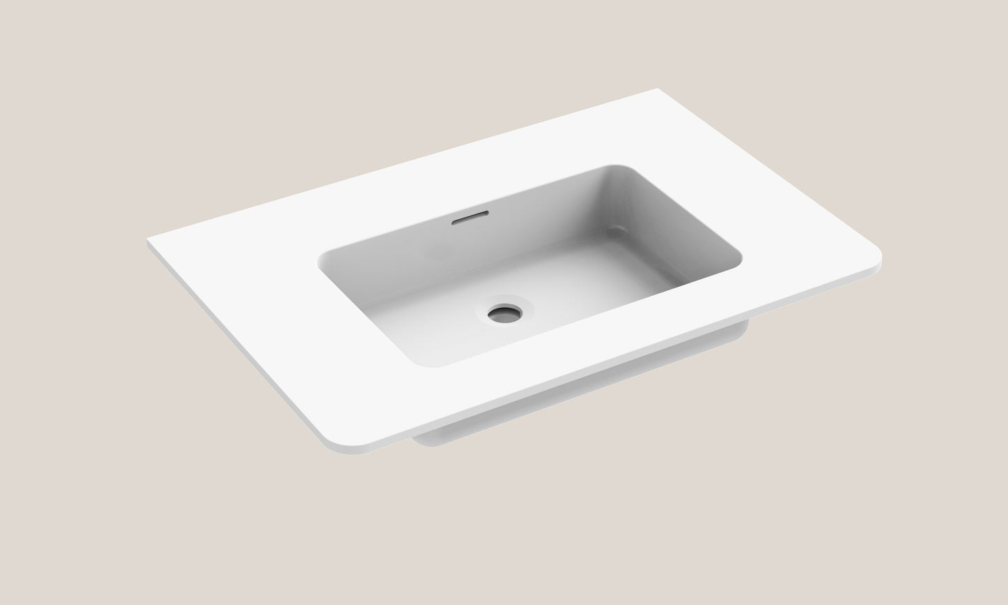 Madeli X-Stone Top/Basin, 30" x 20" x 1/2", Round Corners