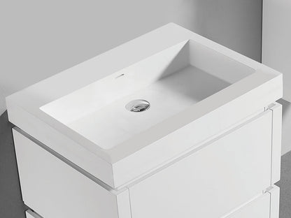 Madeli X-Stone Trough Sink, 30" x 22" x 4-1/2"