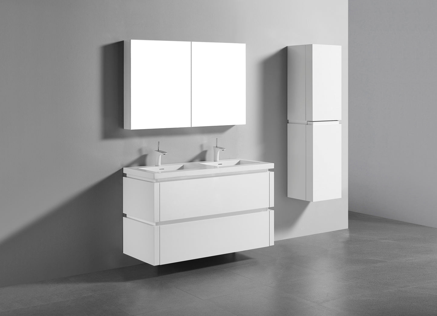Cube 48D" Wall hung Vanity Cabinet