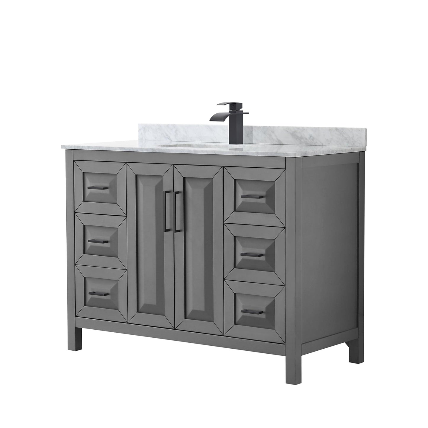 Daria Bathroom Vanity with Countertop 48 inch Single Sink Single hole Faucet Setup