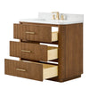 Custom image for Toasted Walnut with Satin Bronze Trim / Giotto Quartz / No Mirror