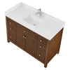 Custom image for Dark Walnut with Brushed Nickel Trim / White Quartz / No Mirror