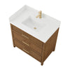Custom image for Toasted Walnut with Satin Bronze Trim / White Quartz / No Mirror