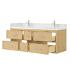 Custom image for Scandinavian Oak with Brushed Nickel Trim / White Quartz / No Mirror