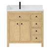 Custom image for Scandinavian Oak with Matte Black Trim / Giotto Quartz / No Mirror