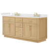 Custom image for Rift Oak with Brushed Gold Trim / White Quartz / No Mirror