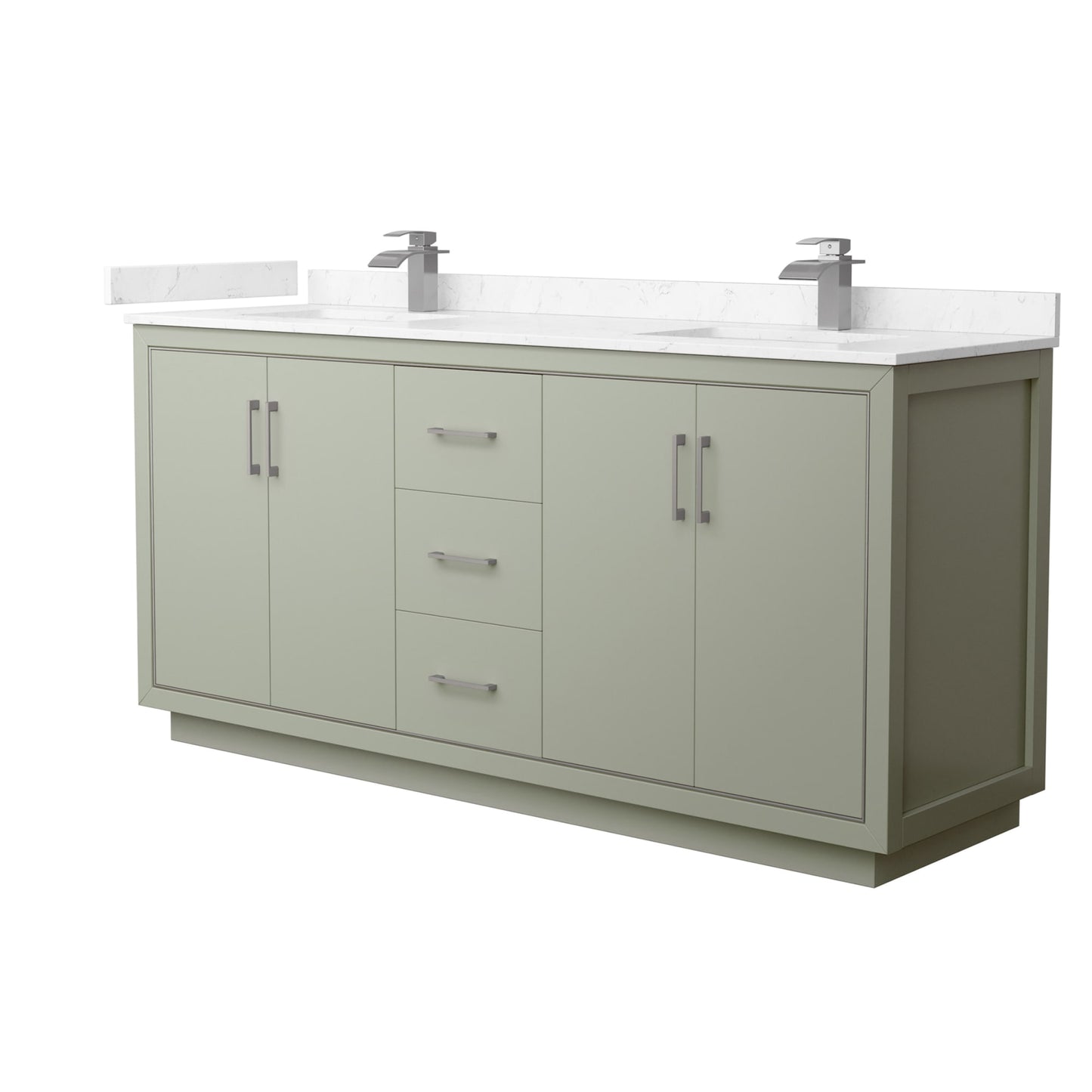 Icon Bathroom Vanity with Countertop 72 inch Double Sink Single hole Faucet Setup