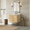 Custom image for Scandinavian Oak with Matte Black Trim / White Quartz / No Mirror