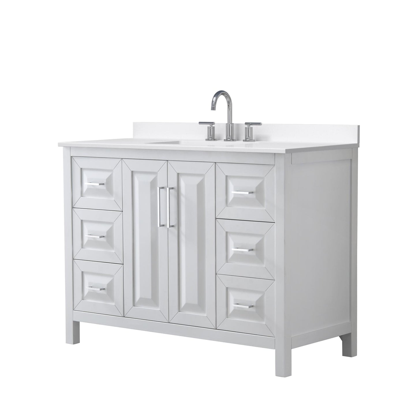 Daria Bathroom Vanity with Countertop 48 inch Single Sink 3-hole Faucet Setup