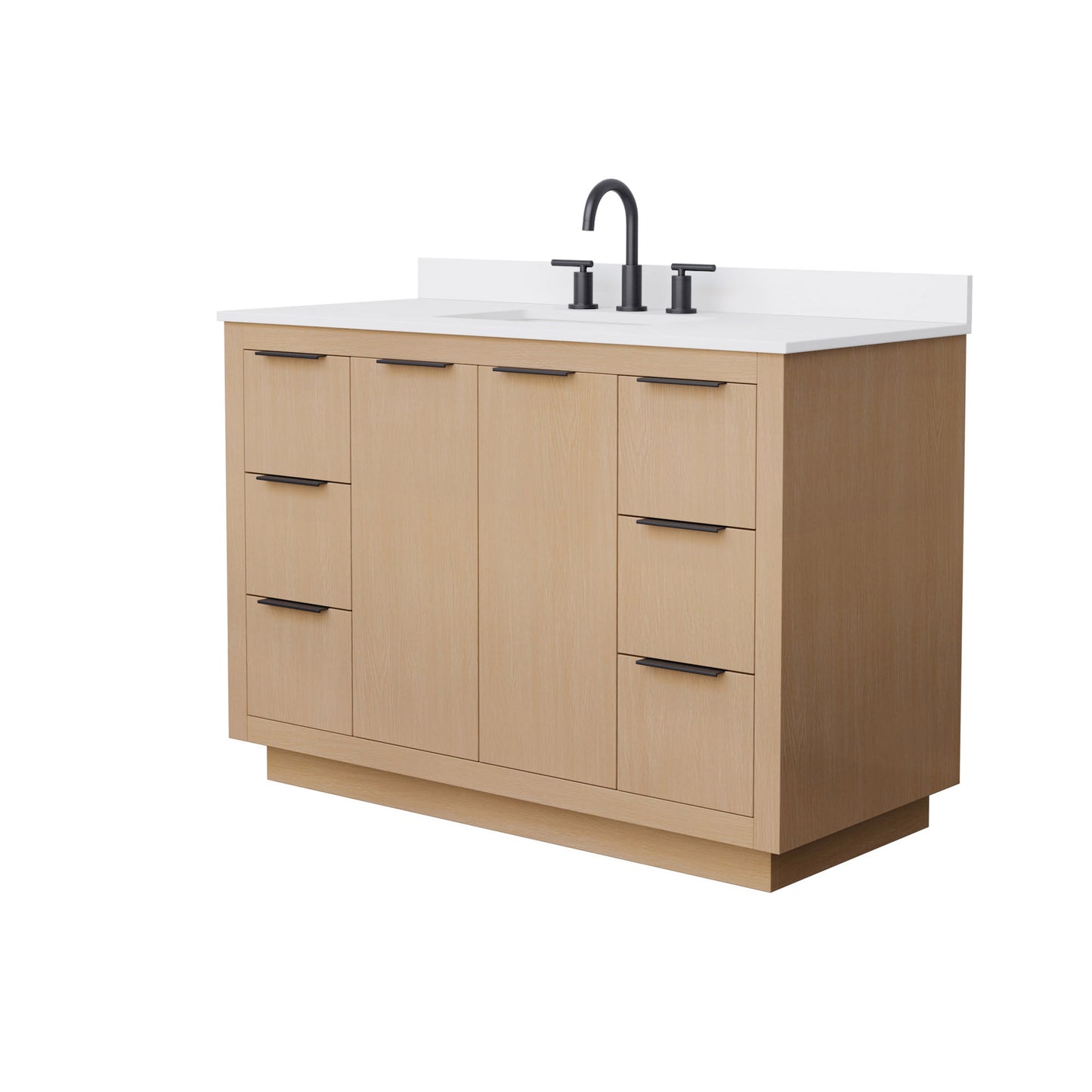 Maroni Bathroom Vanity with Countertop 48 inch Single Sink 3-hole Faucet Setup