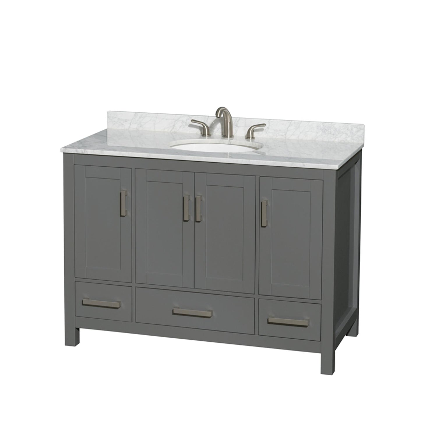 Sheffield Bathroom Vanity with Countertop 48 inch Single Sink 3-hole Faucet Setup
