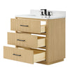Custom image for Scandinavian Oak with Matte Black Trim / Giotto Quartz / No Mirror