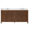 Custom image for Dark Walnut with Brushed Nickel Trim / White Quartz / No Mirror