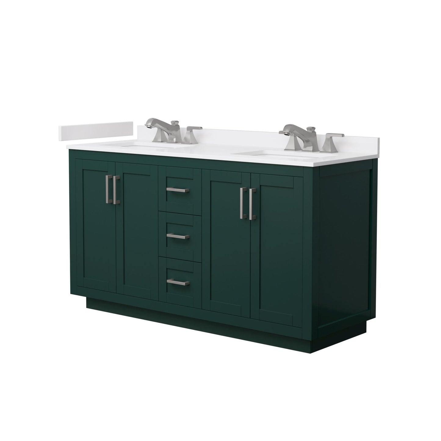 Miranda Bathroom Vanity with Countertop 60 inch Double Sink 3-hole Faucet Setup